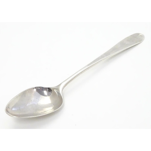 359 - A Geo III Hanoverian picture back teaspoon the image to reverse of bowl titled ' I Love Liberty' and... 