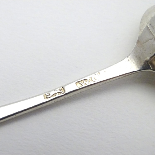 359 - A Geo III Hanoverian picture back teaspoon the image to reverse of bowl titled ' I Love Liberty' and... 