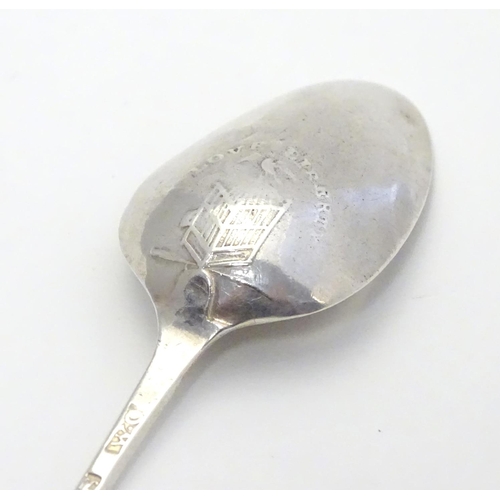 359 - A Geo III Hanoverian picture back teaspoon the image to reverse of bowl titled ' I Love Liberty' and... 