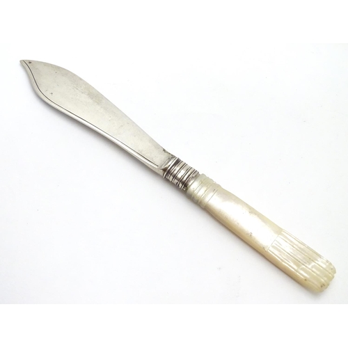 396 - Assorted items to include a silver handled letter opener, together with a Victorian silver butter kn... 