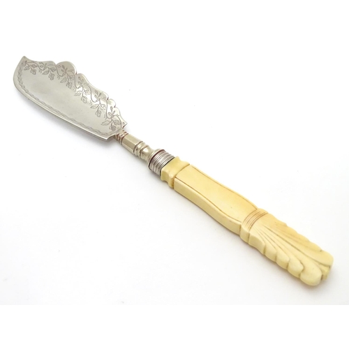 396 - Assorted items to include a silver handled letter opener, together with a Victorian silver butter kn... 