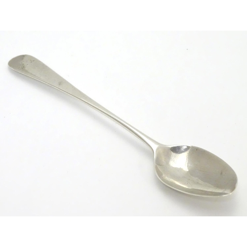 398 - A Geo III silver Old English pattern teaspoon, hallmarked London 1800 maker Peter Anne and William B... 