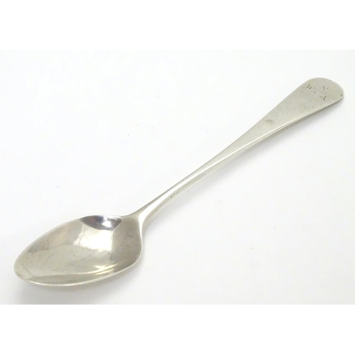 398 - A Geo III silver Old English pattern teaspoon, hallmarked London 1800 maker Peter Anne and William B... 