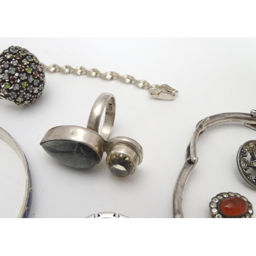 546 - Assorted jewellery  to include rings, bracelets, pendants, earrings etc some silver together with an... 