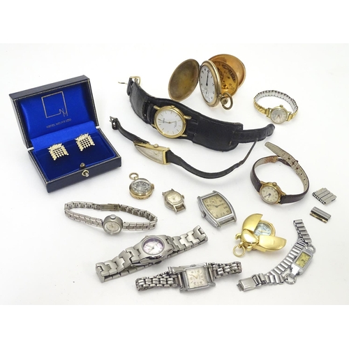 556 - An assortment of 20thC wristwatches, including examples by Regency, Lorus, Orfina, Majex, Benmore, Z... 