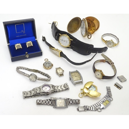 556 - An assortment of 20thC wristwatches, including examples by Regency, Lorus, Orfina, Majex, Benmore, Z... 