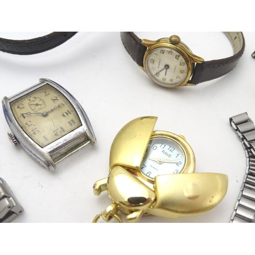 556 - An assortment of 20thC wristwatches, including examples by Regency, Lorus, Orfina, Majex, Benmore, Z... 