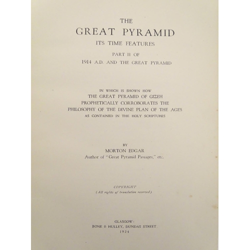 606 - Books: Egyptian Myth and Legend (Donald Mackenzie, pub. Gresham, London), The Great Pyramid ('Discip... 