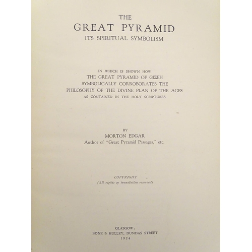 606 - Books: Egyptian Myth and Legend (Donald Mackenzie, pub. Gresham, London), The Great Pyramid ('Discip... 