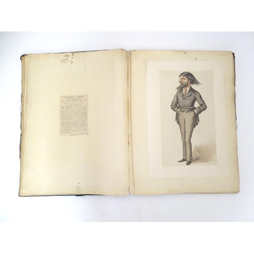 617 - Book: Vanity Fair Album 1884, a large bound collection of caricatures of Victorian celebrities, with... 