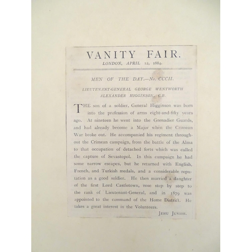 617 - Book: Vanity Fair Album 1884, a large bound collection of caricatures of Victorian celebrities, with... 