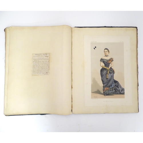 617 - Book: Vanity Fair Album 1884, a large bound collection of caricatures of Victorian celebrities, with... 