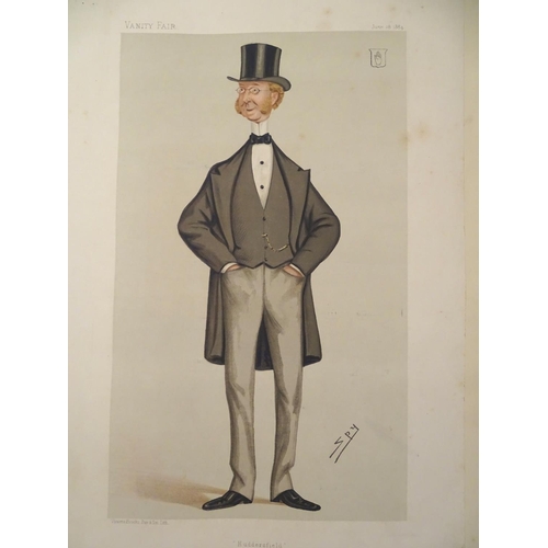 617 - Book: Vanity Fair Album 1884, a large bound collection of caricatures of Victorian celebrities, with... 