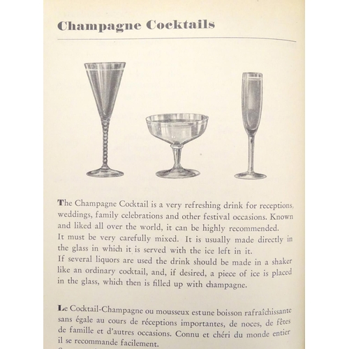 619 - Book: Barkeeper's Golden Book, The exquisite Book of American Drinks (ed. O. Blunier, pub. Morgarten... 