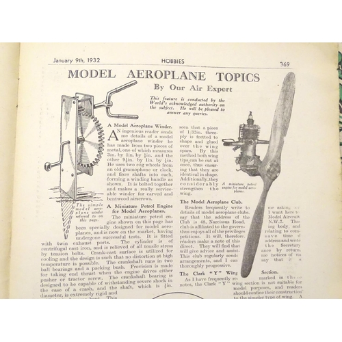 631 - Hobbies and Practical Wireless magazine: a collection of issues from 1932, each with numerous articl... 