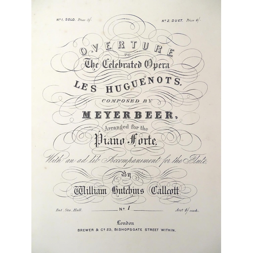 634 - A large quantity of bound 19thC sheet music in six volumes, arranged for piano, including popular mu... 