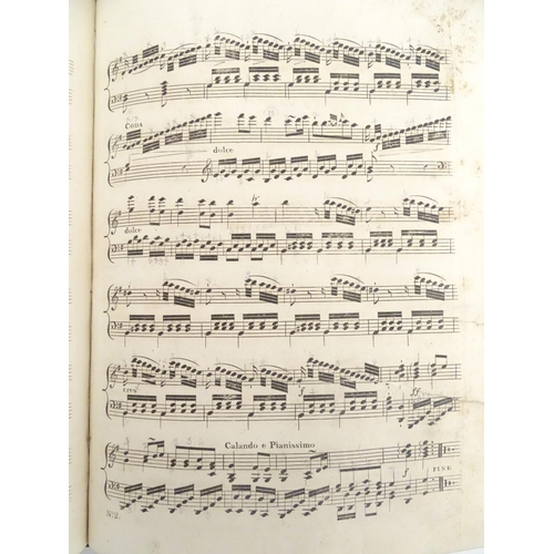 634 - A large quantity of bound 19thC sheet music in six volumes, arranged for piano, including popular mu... 