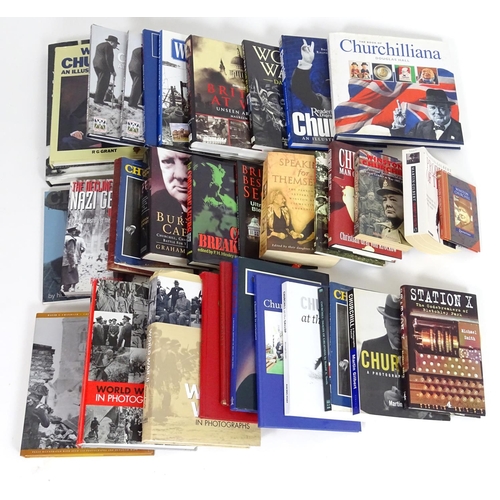 641 - Books: a collection of 24 books on Winston Churchill, comprising: Churchill at War (Martin Gilbert, ... 