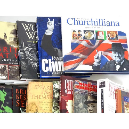 641 - Books: a collection of 24 books on Winston Churchill, comprising: Churchill at War (Martin Gilbert, ... 