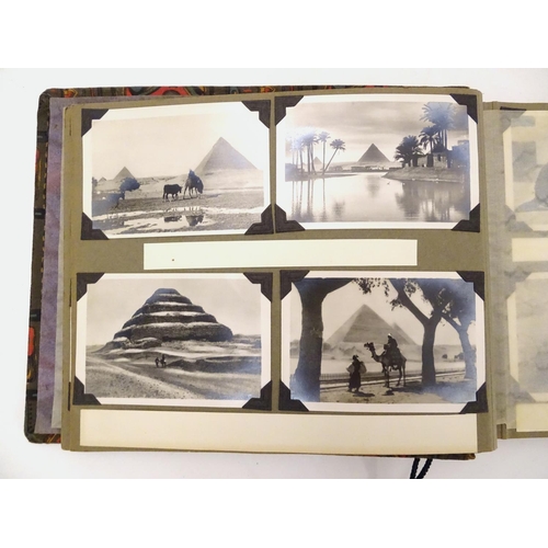 650 - An early 20thC photograph album, containing numerous monochrome photographs of Egyptian subjects: th... 