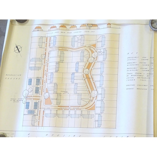 672 - A collection of original architectural drawings / plans by a pupil of the Northern School of Archite... 