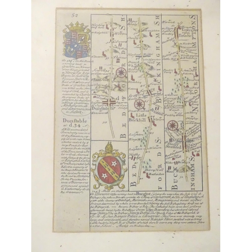 683 - Maps: Two 18thC maps of Bedfordshire, comprising a hand coloured road strip map, published in John O... 