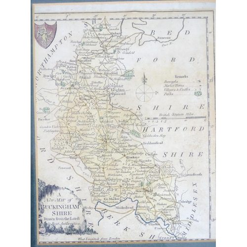 684 - Maps: Three maps of Buckinghamshire, comprising a hand coloured map A New Map of Buckingham-shire dr... 