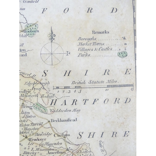 684 - Maps: Three maps of Buckinghamshire, comprising a hand coloured map A New Map of Buckingham-shire dr... 