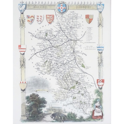 684 - Maps: Three maps of Buckinghamshire, comprising a hand coloured map A New Map of Buckingham-shire dr... 