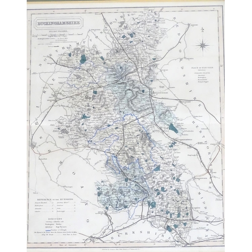 684 - Maps: Three maps of Buckinghamshire, comprising a hand coloured map A New Map of Buckingham-shire dr... 