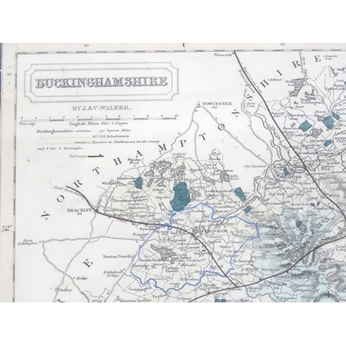 684 - Maps: Three maps of Buckinghamshire, comprising a hand coloured map A New Map of Buckingham-shire dr... 