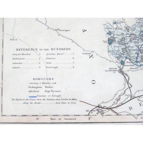 684 - Maps: Three maps of Buckinghamshire, comprising a hand coloured map A New Map of Buckingham-shire dr... 