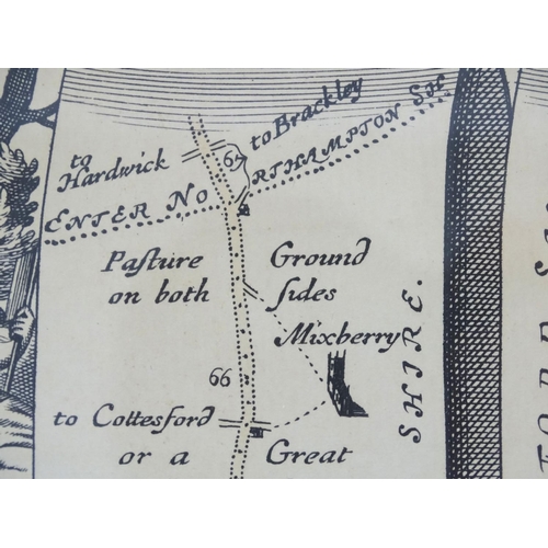 685 - Maps: Three road strip maps, comprising the Road from London to Buckingham after John Ogilby, a hand... 