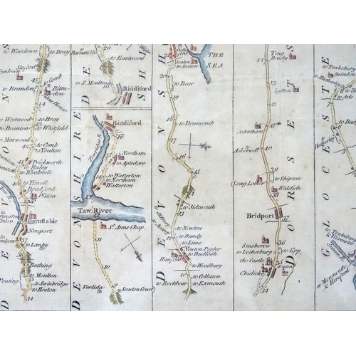 685 - Maps: Three road strip maps, comprising the Road from London to Buckingham after John Ogilby, a hand... 