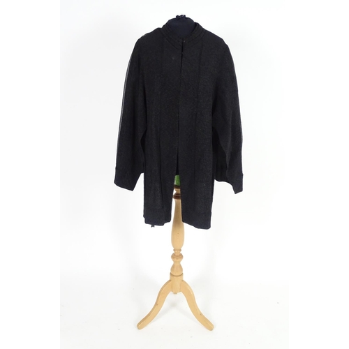 726 - A bespoke vintage black crepe cape, Ladies size small approx.