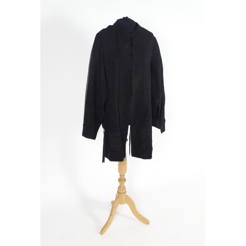 726 - A bespoke vintage black crepe cape, Ladies size small approx.