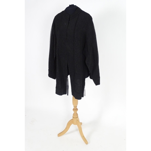 726 - A bespoke vintage black crepe cape, Ladies size small approx.