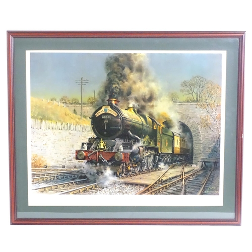 1674 - Terence Cuneo (1907–1996), Limited edition colour print, no. 347/850, King George V, the no. 6000 en... 