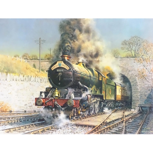 1674 - Terence Cuneo (1907–1996), Limited edition colour print, no. 347/850, King George V, the no. 6000 en... 