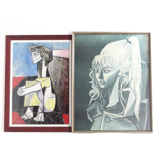 1678 - After Pablo Picasso (1881-1973), Two lithographs, Femme Accroupie - Crouching Woman, a 1954 portrait... 