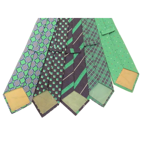 745 - 5 Turnbull & Asser, London silk ties, in green and blue designs. (5)