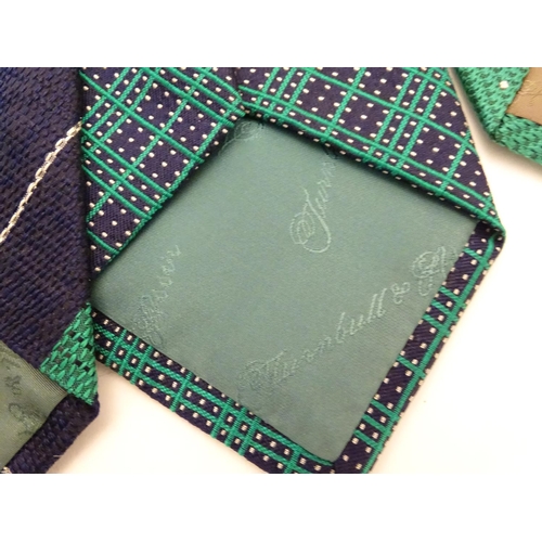 745 - 5 Turnbull & Asser, London silk ties, in green and blue designs. (5)