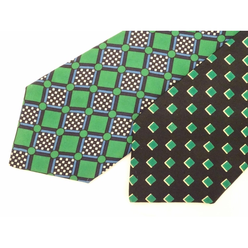 745 - 5 Turnbull & Asser, London silk ties, in green and blue designs. (5)