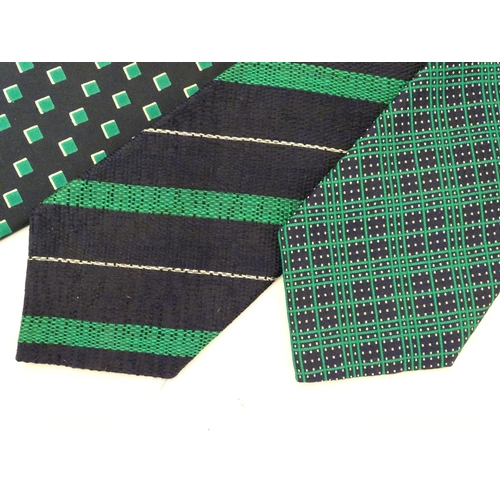 745 - 5 Turnbull & Asser, London silk ties, in green and blue designs. (5)