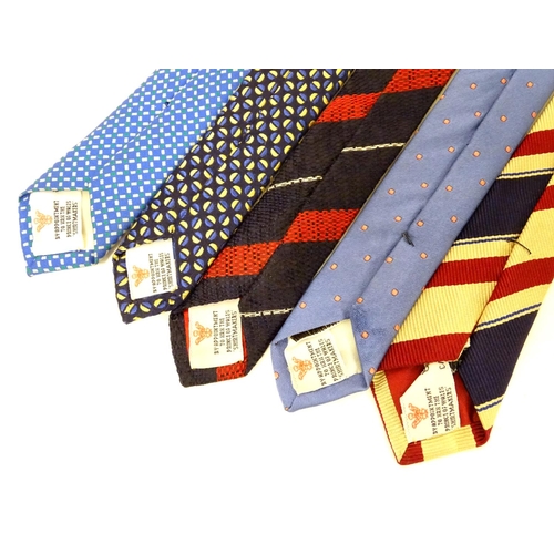 746 - 5 Turnbull & Asser, London silk ties in red and blue designs. (5)