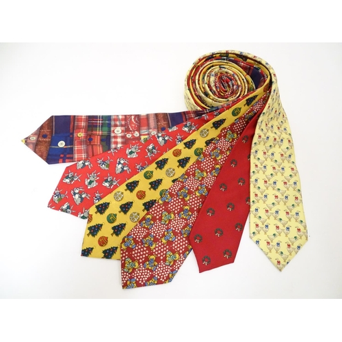 749 - 6 festive silk ties from various retailers including Selfridges, Jonelle, Nordstrom (6)