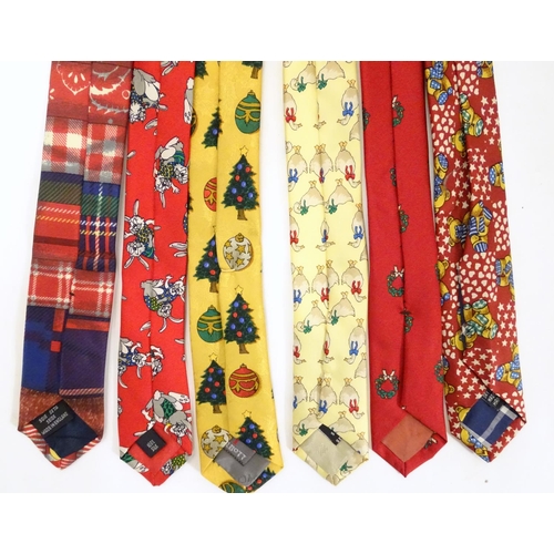 749 - 6 festive silk ties from various retailers including Selfridges, Jonelle, Nordstrom (6)