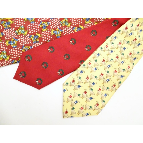 749 - 6 festive silk ties from various retailers including Selfridges, Jonelle, Nordstrom (6)