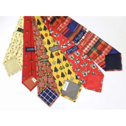 749 - 6 festive silk ties from various retailers including Selfridges, Jonelle, Nordstrom (6)