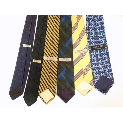 757 - 6 Jaeger silk ties, 3 made in Italy and 3 made in Britain (6)